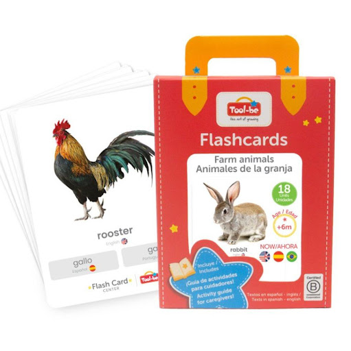 Flash Cards Tool-be Animales de la Granja Caja x 18 Tool-be Caja x 18 