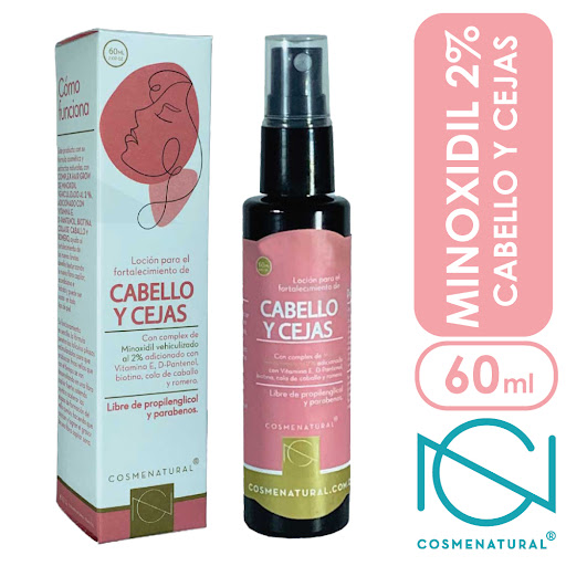 Minoxidil Loción Fortalecimiento Cabello Y Cejas Mujer Cosmenatural x 60 ml