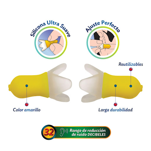 TAPAOIDOS AUDITIVOS DE SILICONA SUAVE MEDIK  x 1 Protectores auditivos reutilizables fabricados en silicona hipoalergénica, diseñados para sellar el canal auditivo y reducir la exposición a ruidos fuertes. Su textura suave y flexible permite un ajus