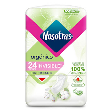 Toallas Higiénicas Nosotras Invisible Orgánica Paquete x 24 und  