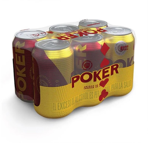 Cerveza Poker Lager Clásica Lata x 6 und 330 ml c/u