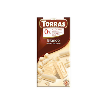 Tableta De Chocolate   Torras Blanco Sin Azúcares x 75 Gr 