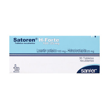 Satoren H-Forte Losartán + Hidroclorotiazida 100mg/25mg Bussie Caja x 30 Tabletas  