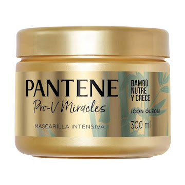 Mascarilla Intensiva Pantene Pro-V Miracles Tratamiento Capilar Bambú Nutre y Crece Frasco x 300 ml  