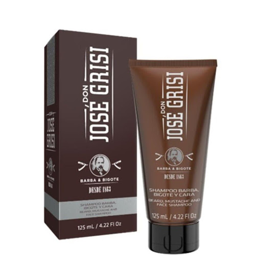Shampoo Rostro Barba y Bigote Don Jose Grisi Grisi Frasco x 1 Shampoo Barba, Bigote y Cara de Don Jose Grisi, adicionado con extractos botánicos, limpia hidrata y acondiciona el vello facial mientras limpia los poros faciales, dejando una piel equilibrada y ters