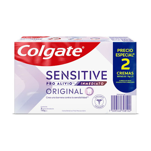 Crema Dental Sensibilidad Colgate Sensitive Pro-Alivio Original Inmediato 2 Caja x 110 g