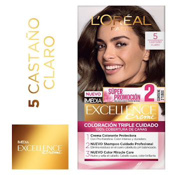 Tinte L´Oreal Excellence Creme Castaño Claro 5 x 2 und  