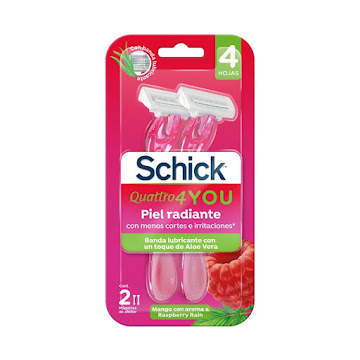 Máquina De Afeitar Schick Quattro You Raspberry Blister x 2 und  
