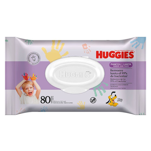 Toallitas Húmedas Huggies Manitos y Carita 0% Alcohol Paquete x 80 und
