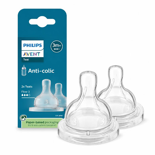 Tetina Avent Natural Response con Válvula Anticólicos Flujo 3 3m+ x 2 und
