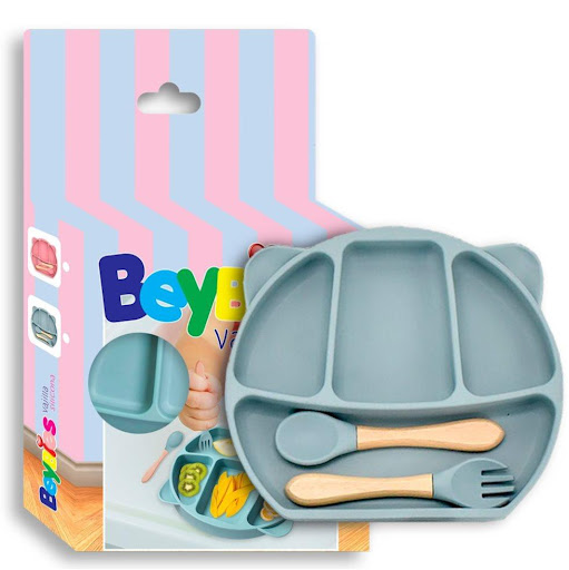 Vajilla 3 Piezas Beybies Beybies Set de vajilla infantil en silicona. x 1