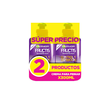 Crema Para Peinar Control Y Definición Fructis 300 ml x 2 und  