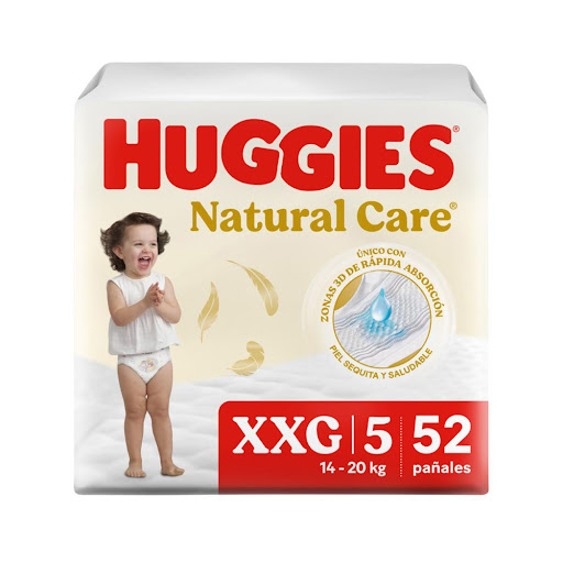 Pañales Huggies Natural Care Etapa 5/XXG Paquete x 52 und