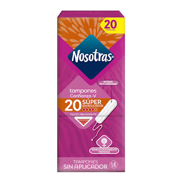 Tampones Sin Aplicador Nosotras Super Caja x 20 und  