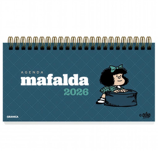 Agenda Mafalda 2026. Pocket Granica Libro x 1.0 Agenda Mafalda 2026. Pocket  Interior: 2 colores. Semana a la vista. - 128pags. Encuadernación: Tapa dura, anillo ring wire. Formato: 9 x 15 Editorial: Ediciones Granica ISBN: 9786316693174 Autor: Qui