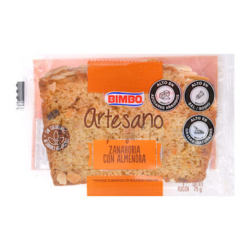 Ponqué Bimbo Artesano Zanahoria con Almendra x 75 gr  