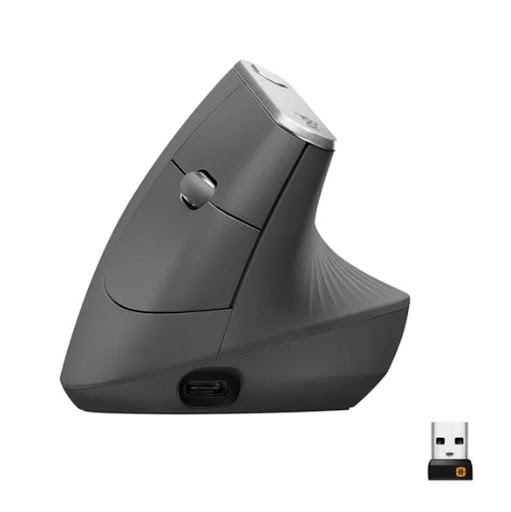 Mouse Ergonómico Logitech MX Vertical 57 Bluetooth/Wireless Negro Logitech Caja de carton x 1Und Mouse ergonómico Logitech MX Vertical diseñado para reducir la tensión muscular y mejorar la postura gracias a su ángulo de inclinación de 57°. Su diseño avanzado ayuda a disminuir la presión en la mu