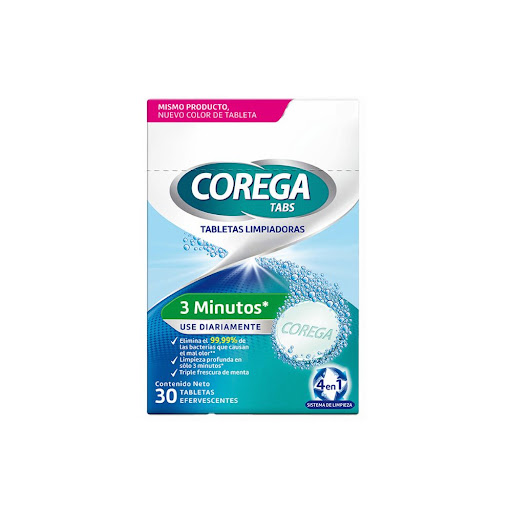 Corega Tabs, limpieza profunda para&nbsp;aparatos dentales X 30 unds