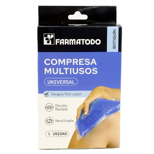 Compresa Farmatodo Mediana Multiuso Frío Calor Azul x 1 und