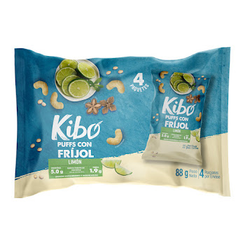 Pasabocas Kibo Puff   Frijol Sabor Limón Paquete x 4 und 