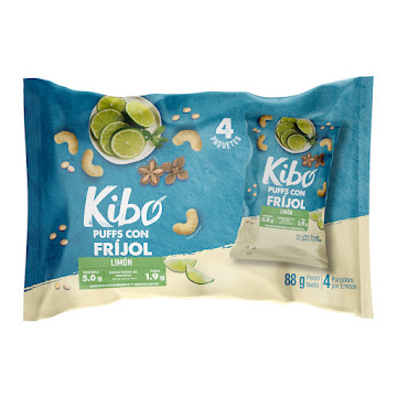 Pasabocas Kibo Puff   Frijol Sabor Limón Paquete x 4 und 