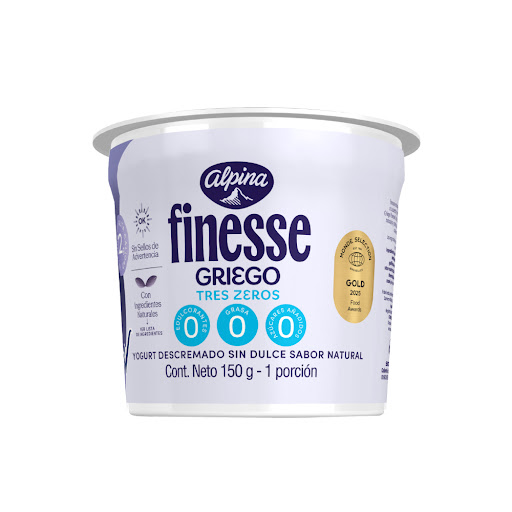 Yogurt Griego Finesse Triple Zero Frasco x 150 gr