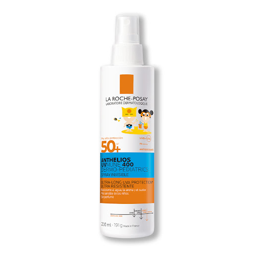 Protector Solar   Anthelios La Roche Posay Uvmune 400 Dermopediatrico Spray Invisible Spf50 x 200 ml