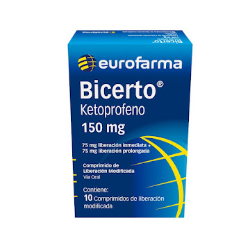 Bicerto Ketoprofeno 150 mg Eurofarma Caja x 10 Tabletas  