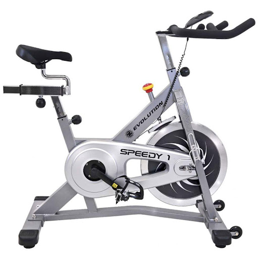 BICICLETA SPINNING EVOLUTION SPEEDY 1 GRIS EVOLUTION FITNESS Individual x 1 ĦRevoluciona tu entrenamiento con la Spinning EVO SPEEDY 1! Su volante delantero de 20 kg y sistema de transmisión por correa garantizan una experiencia de pedaleo suave y silenciosa, el manillar sume