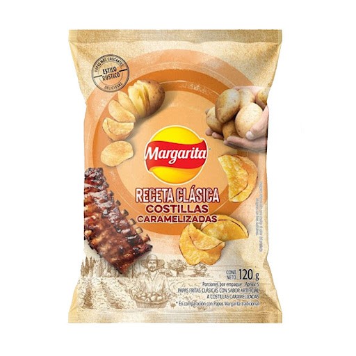 Pasabocas Papas   Margarita Sabor Costillas Caramelizadas x 120 gr