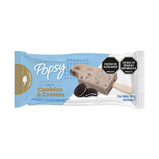 Paleta Popsy Cookies And Cream Gourmet Paquete x 100 gr.