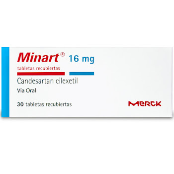 Minart 16Mg Tabletas Caja x30Tab. Merck Candesartán Cilexetil           