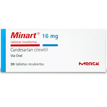Minart 16Mg Tabletas Caja x30Tab. Merck Candesartán Cilexetil           