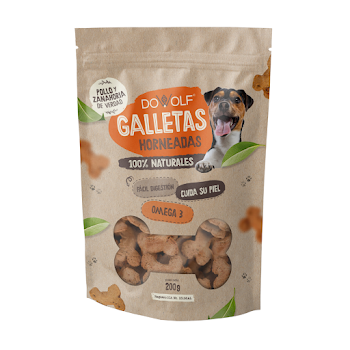 Galletas Para Perros Dowolf Pollo y Zanahoria con Omega 3 Doypack x 200 gr  