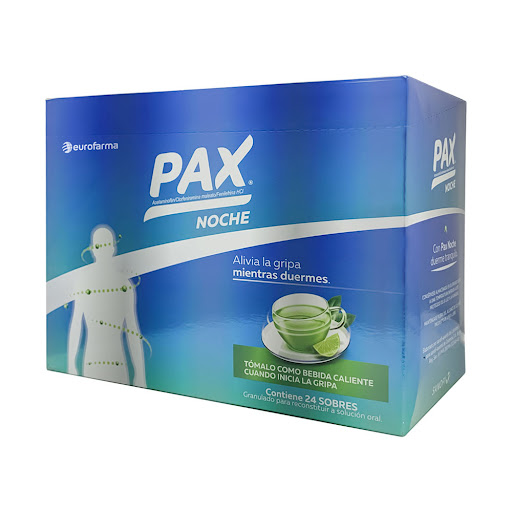 Pax Noche Limón Acetaminofen + Fenilefrina 0,5g/0,01g Eurofarma Caja x 24 Sobres