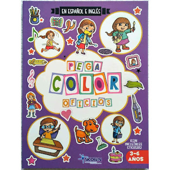 Libro Sicoben Infantil Para Colorear Pega Color Oficios x 1 und  
