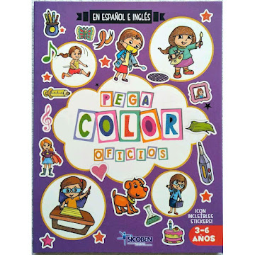 Libro Sicoben Infantil Para Colorear Pega Color Oficios x 1 und  