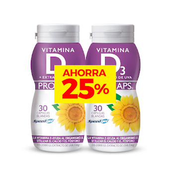 Vitamina D3 2.000 UI Procaps Extracto de Uva 2 Frascos x 30 Cápsulas  