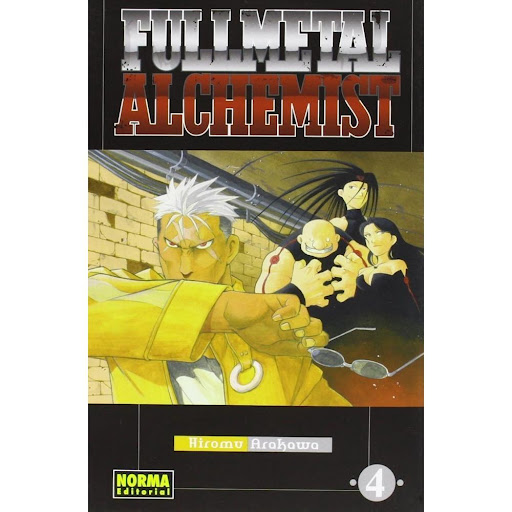 Fullmetal Alchemist No. 4 Editorial Norma Libro x 1.0 FULLMETAL ALCHEMIST 04   Autores:Hiromu Arakawa  Colecciones:CÓMIC MANGA  Editoriales:NORMA Editorial  Series:FULLMETAL ALCHEMIST   Los hermanos Edward y Alphonse Elric viven en un mundo donde la magi