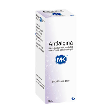 **Antialgina MK 300mg Sus. Oral Fco. x30Ml Dipirona Isometepleno Cafeína  