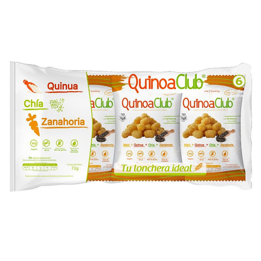 Snack Quinuaclub Con Quinoa, Zanahoria Y Chia Paquete x 6 und