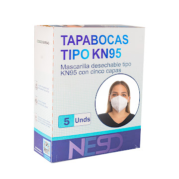 Tapabocas Nesd Tipo KN95 Blanco x 5 und  