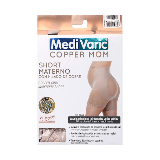 Short Materno Hilado   Cobre Medivaric Beige L/XL Caja x 1 Und