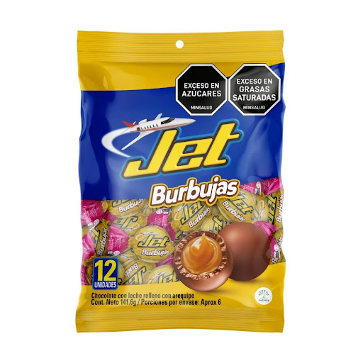 Chocolatina Jet Burbuja Arequipe Bolsa x 11.8 gr