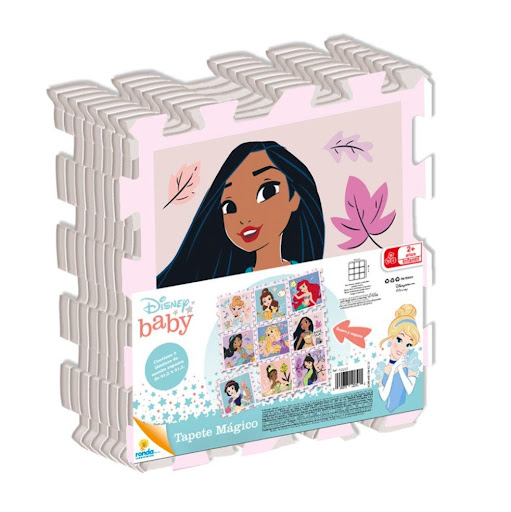 Juegos de Mesa Tapete Magico Princesas 11 Ronda Ronda Caja x 1 Elemento decorativo en caucho espuma, especial para decorar, jugar y proteger a los niños mientras estimulan la percepción de figura y fondo.Suave y seguro (Tapete armado de 90,5 cm x 90,5 cm)