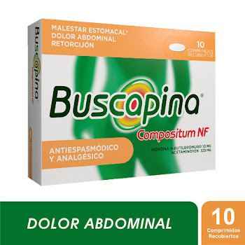 Buscapina Compositum NF N-Butilbromuro de Hioscina + Acetaminofen 10mg/325mg Caja x 10 Comprimidos  