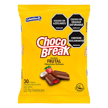 Chocolate Choco Break Frutales 150 gr x 30 und  