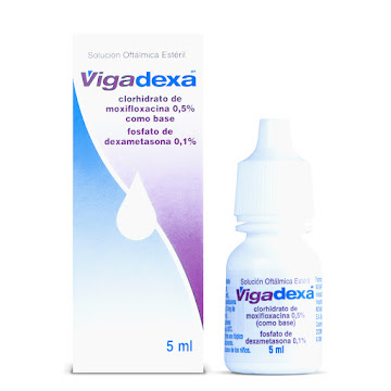 Vigadexa Clorhidrato de Moxifloxacina + Dexametasonaa 0.5%/0.1% Axon Frasco x 5 ml  
