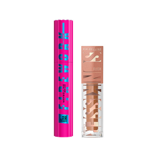 Combo Pack Maybelline Pestañina Firework a prueba de agua + Rubor Sunkisser Electric Bronze x 2 und