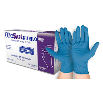 Guante Nitrilo Alfasafe Azul Thin Talla XS Caja x 100 und  